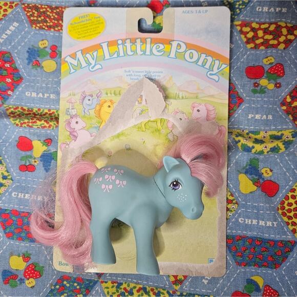 Vintage 80s My Little Pony - Bowtie with Original Backing Board - Picture 2 of 4